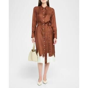 Proenza Schouler Amaya Double Printed Tie Silk Dress in Sienna Multi 6